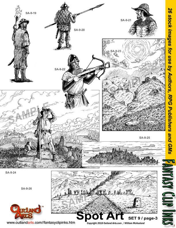 Fantasy Clip Inks Spot Art Set 9 Outland Arts Fantasy Clip Inks